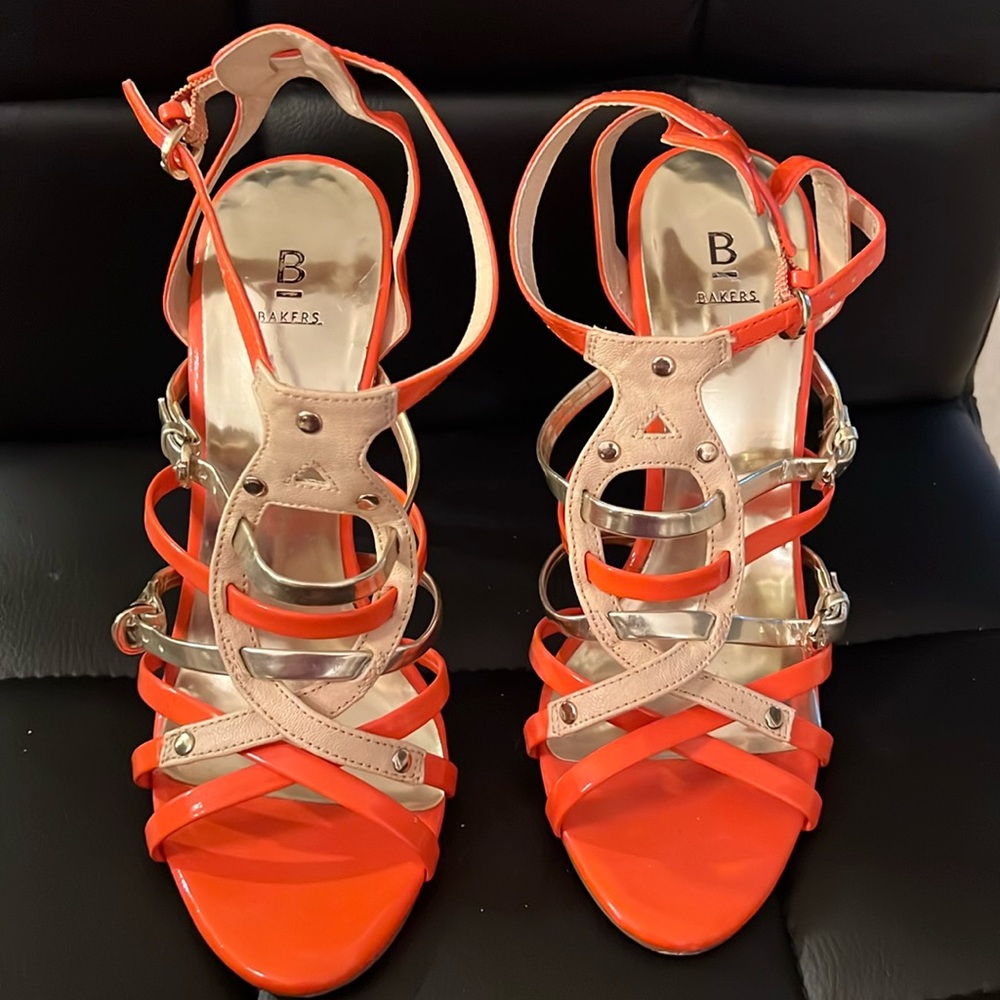 Orange and gold sandals